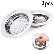 4.5" Sink Strainer with Handle, Bangcool 2Pcs Removable Stainless Steel Wide Rim Sink Drain Cover Catcher for Kitchen Garbage Disposal