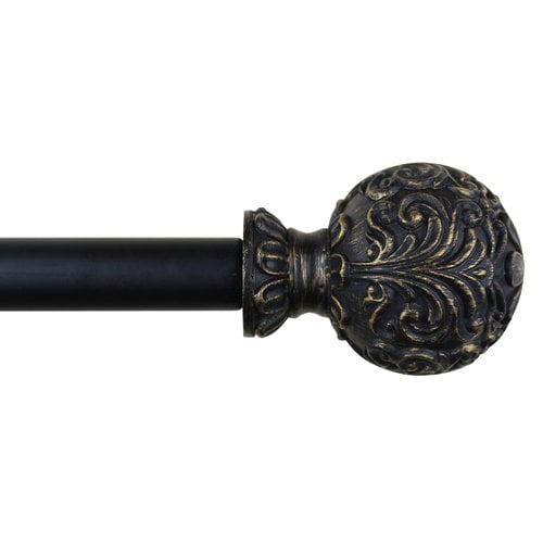 Urbanest Scroll Ball Single Curtain Rod and Hardware Set