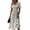 Multicolor, variant on Women's Floral Print V-Neck Midi Dress - Short Sleeve High Waist A-Line Casual Summer Dress, Flowy Beach Vacation Party Gown with Cinched Waist Blue XXL