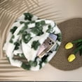 thumbnail image 3 of Bolsa de mano con estampado de flores de felpa Para mujer Likrtyny bolso de hombro grande cálido verde, 3 of 9