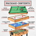 thumbnail image 2 of 4in1 Multi Game Table, 48" Sports Arcade with Accessories, Ping Pong, Air Hockey, Pool Billiards, Soccer Foosball All in One, for Indoor and Outdoor, Family, Kids and Adults, 2 of 7