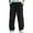 Black, variant on Men's Big and Tall Linen Pants Beach Casual Summer Long Pants Lightweight Elastic Waist Drawstring with Pockets(White,X-Large)