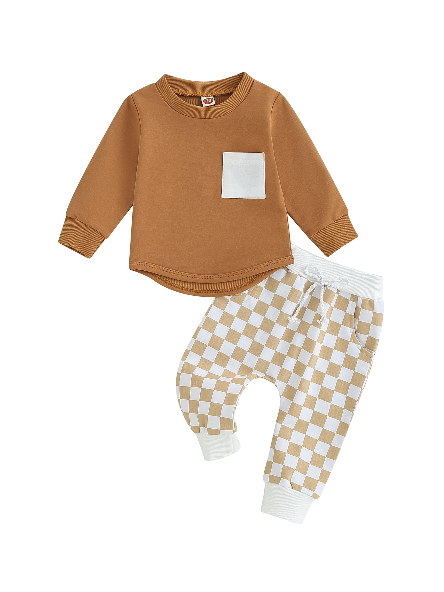 Bagilaanoe 2PCS Toddler Baby Girl Boy Long Pants Set Long Sleeve