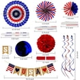 thumbnail image 2 of 26Pcs Patriotic Decorations 4th of July Decor - LOVE USA Banner Red White Blue Paper Fans Star Streamer Pom Poms Hanging Swirls for Veterans day,Labor Day,Presidents Day,Flag Day, 2 of 6