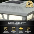 thumbnail image 5 of Solar Post Caps Outdoor - 6x6 Aluminum Fence Lights - Warm White LED - Set of 2 - Garden Post Light, 5 of 9