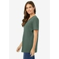 thumbnail image 3 of Woman Within Plus Size Perfect Short-Sleeve V-Neck Tee (Petite Available), 3 of 3
