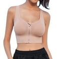 thumbnail image 6 of Womens Front Closure Sports Bras, Zip Front Post-Surgery Bra Womens Wireless Sports Bras Padded Strappy Full Support Workout Yoga Exercise Athletic Bras S-XL Womens Bras Clearance under $5, 6 of 8