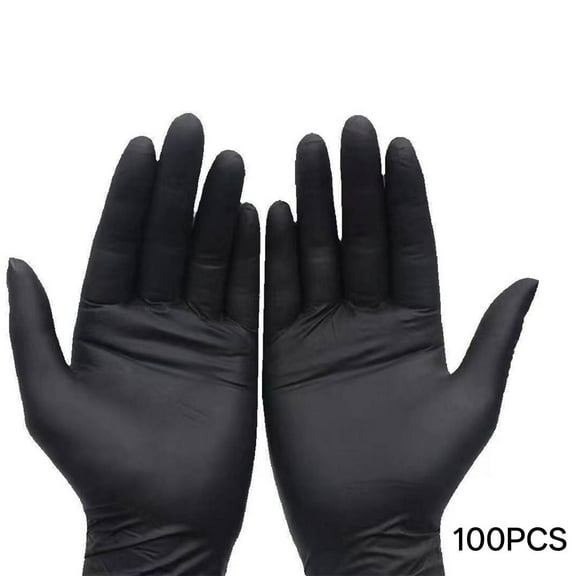 TELOLY 100Pairs Nitrile Gloves Active Lifestyle Gloves Disposable Latex Free Soft-Touch Feel Disposable Gloves Elegant Texture Black S