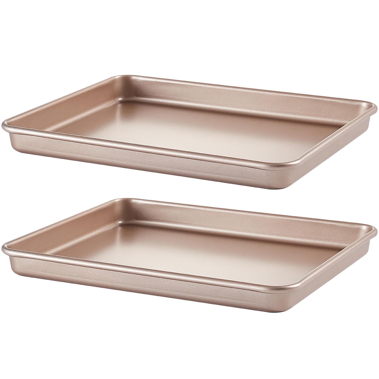 Nonstick Cookie Sheet, 2Piece Baking Pan Set, 12.7" x 10.6", Gold