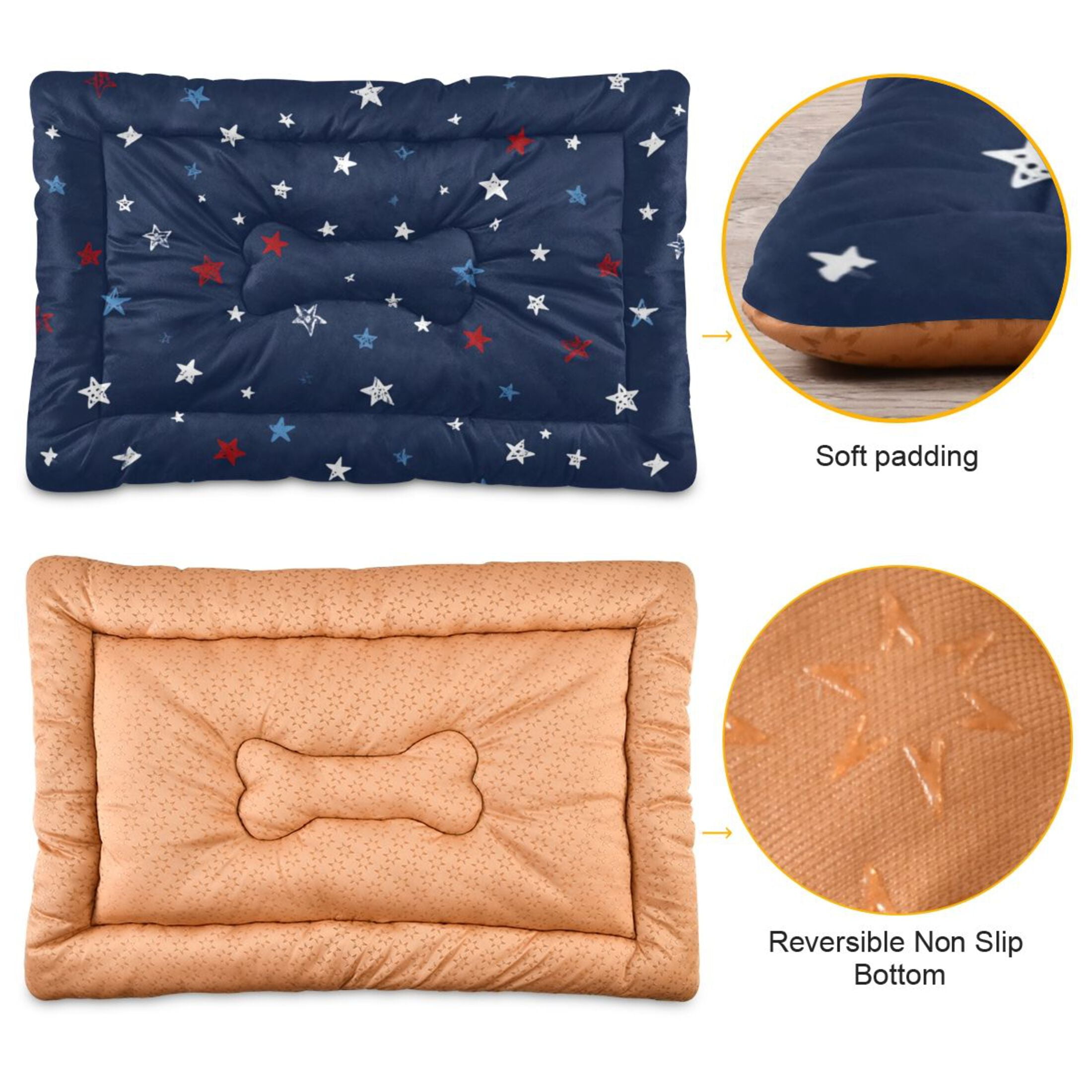 Cozy Mat Pet Bed Indoor Outdoor Warm Soft For Cat Dog Puppy(S/M) Navy Blue Background