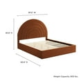 thumbnail image 4 of Platform Bed Frame, Full, Brown, Velvet, Hotel Bedroom, Modern Contemporary, HB38106, 4 of 9