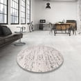 thumbnail image 3 of Ahgly Company Indoor Round Contemporary Silver Pink Solid Area Rugs, 5' Round, 3 of 6
