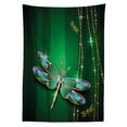 thumbnail image 3 of Ambesonne Dragonfly Tablecloth Rectangular Table Cover, Vivid Gemstone, 52"x70", Emerald Multicolor, 3 of 4