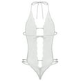 thumbnail image 3 of Avidlove Lingerie for Women Lace Bodysuit Halter One Piece Lingerie Sleepwear White S, 3 of 4