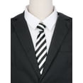 thumbnail image 5 of CORBATA CORTA ELÁSTICA PREATADA UNISEX INSPIRAR CHIC CON PATRÓN COLORIDO Y LINDO PARA UNIFORMES ESCOLARES A RAYAS NEGRAS Y BLANCAS TAMAÑO ÚNICO, 5 of 5