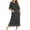 Dark Gray, variant on Women Zipper Front Robe 3/4 Sleeves Loungewear Dress Calf Length Sleepwear Pockets Housecoat Nightgown Long Bathrobe