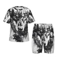 thumbnail image 1 of Fotbe Majestic Wolf Landscape Pijama Estampada de 2 Piezas para Niños – Ropa de Dormir de Manga Corta Cómoda para Niños y Niñas, Camiseta y Shorts de Algodón-Medium, 1 of 6