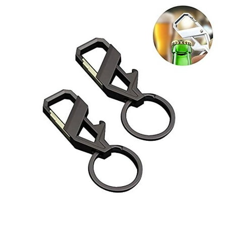 MINI-FACTORY (2 Pack) Key Chain Ring with bottle opener Heavy Duty Car Keychain for
