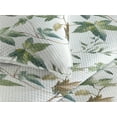 thumbnail image 3 of Ambesonne Leaf Print Quilted Bedspread Set 3 Pcs, Leaves Simple Branches, Queen, Reseda Green and Pale Brown, 3 of 4