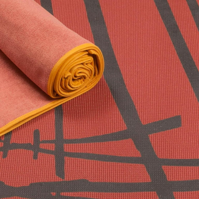 RatMat YOGA MAT + HOT YOGA TOWEL COMBO-PACK. Includes RatMat Yoga Mat &  YogaRat Plush/Hot Yoga Towel. 24 x 68atMat  (Kyoto/Ember Combo, 24inch  x