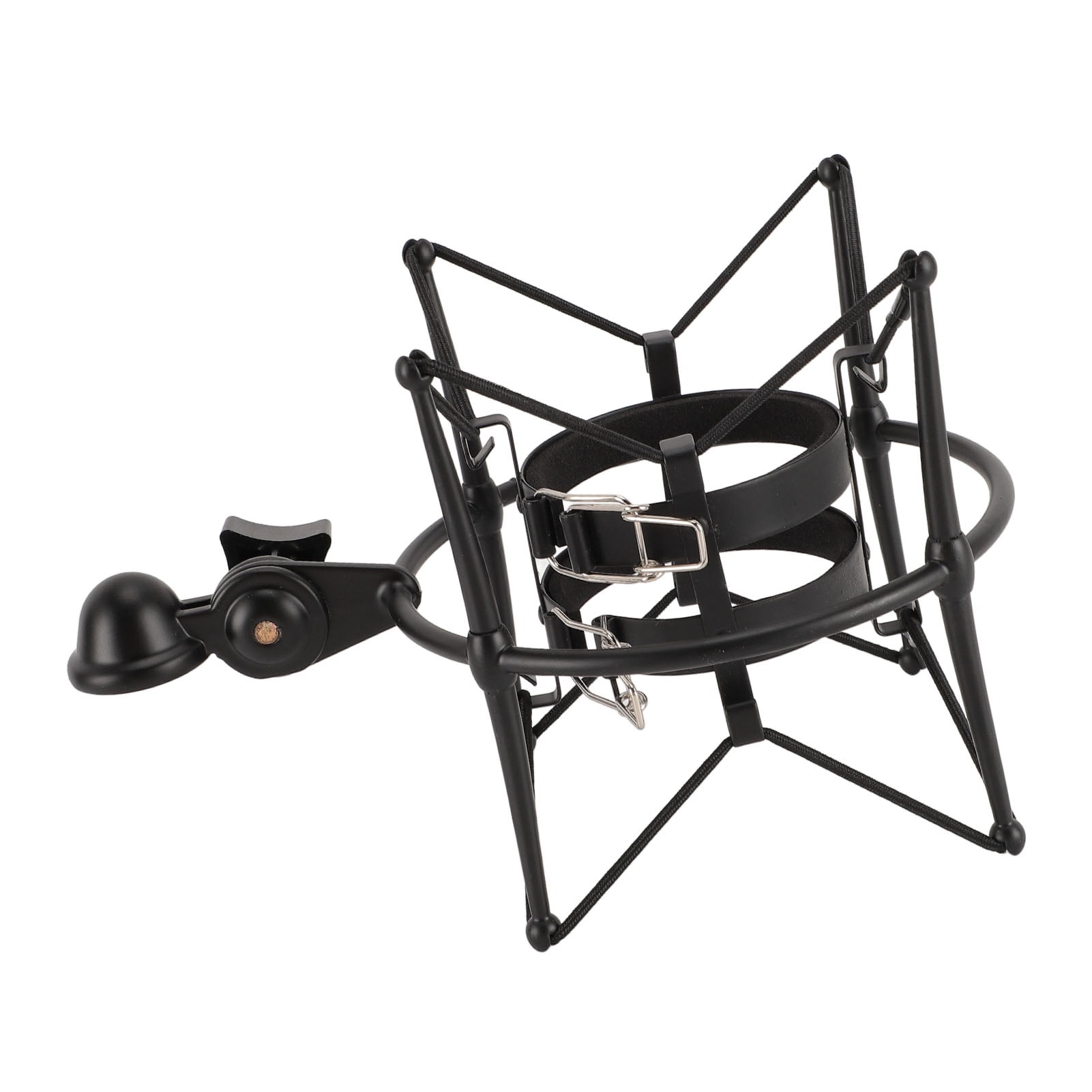 YAHHU Metal Microphones Shock Mount 60MM Anti-Vibration High Isolation Mic Clip Holder for Studio Recording Broadcasting Black Zinc Alloy Mic Stand Accessory