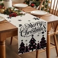 thumbnail image 5 of Christmas Tree Black Cotton Linen Table Runner for Dining Kitchen, Merry Xmas Snowflakes Rustic Vintage Wedding Outdoor Party Tablerunners Decoration, Dresser Scarf Coffee Tablecloth Runners 13"x120", 5 of 9