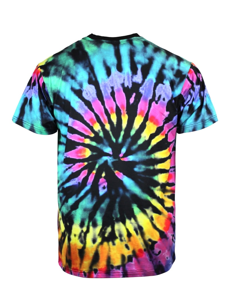 Victorious Men's Spider Spiral Tie Dye T-Shirt TS7432 - Rainbow