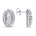 thumbnail image 3 of KATARINA Oval Shape Diamond Fashion Earrings in 14K White Gold (1/2 cttw), 3 of 4