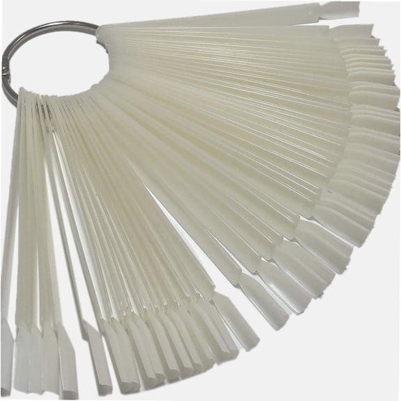 Professional 50pcs Nail Colour Display Ring, Swatch Sticks, Pop Sticks, Nail Art Palette Tip Wheel Display (Natural)