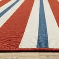 thumbnail image 2 of Gracewood Hollow Style Haven Martinique Horizontal Multi-Striped Area Rug Brick Red/Blue 2'3" x 7'6" Runner 8' Runner Runner, Outdoor, Indoor, 2 of 5