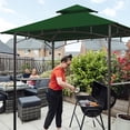 thumbnail image 5 of Eurmax 5FT x 8FT Double Tiered Replacement Canopy Grill BBQ Gazebo Roof Top Gazebo Canopy Roof (Forest Green), 5 of 5