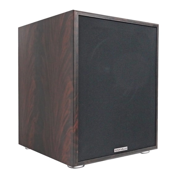 Rockville Rock Shaker Dark Wood 1000w 15" Powered Home Theater Subwoofer Sub