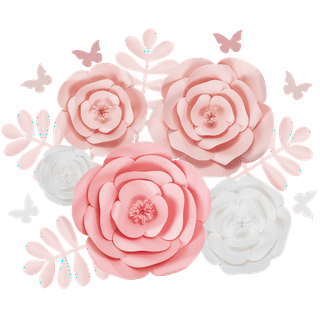 FonderMols 3D Paper Flowers Decorations for Wall (Blush Pink, Set of 16), Paper Flower Backdrop, Nursery Decor, Giant Paper Flowers, Wedding