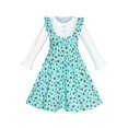 thumbnail image 1 of Girls Dress Blue Floral Long Sleeve Cotton Casual Dress 4 Years, 1 of 6