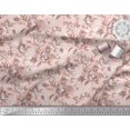 thumbnail image 3 of Soimoi Pink Cotton Voile Fabric Leaves & Floral Decor Fabric Printed BTY 56 Inch Wide, 3 of 3