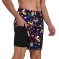 thumbnail image 2 of Balery cute animals Pattern Mens Swim Trunks Swim Shorts for Men Quick Dry Inseam Beach Shorts with Compression Liner Pocket-Small, 2 of 6