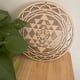 thumbnail image 4 of Escultura de arte mural,Cartel de madera grande con letrero decorativo de Sri Yantra,Tablero de cuadrícula de cristal de mandala de madera Geometría Sagrada,Escultura decorativa colgante de, 4 of 8
