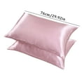 thumbnail image 3 of Godom 2Pcs Homeware Silk Pillow Cases Silk Double Pillowcase, Pink, 3 of 6
