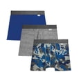 thumbnail image 1 of Bóxer Zaga para Hombre, Largo Double Brush 3 Piezas Azul Talla G, 1 of 4