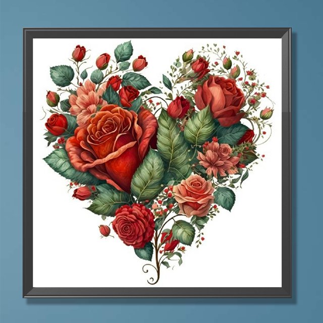 Diamante pintura 5D DIY taladro redondo completo amor flor Kit decoración del hogar Hugtrwg Para estrenar