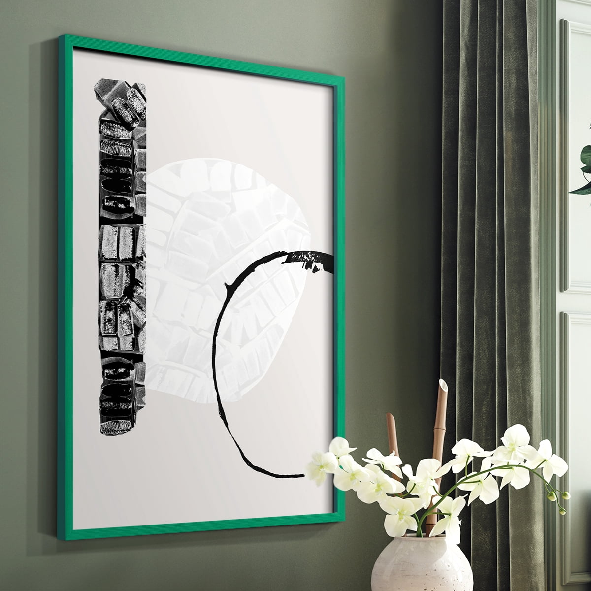 Zen Shapes I Framed Print - Solid Wood in Single Picture Frame Solid Wood 2 Framed Print