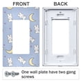 thumbnail image 3 of Yayeee Rocker Switch Wall Plate 1-Gang 4.6"x2.9" Home Decorative Outlet Cover, Blue Cartoon Rabbit Pattern, 3 of 6