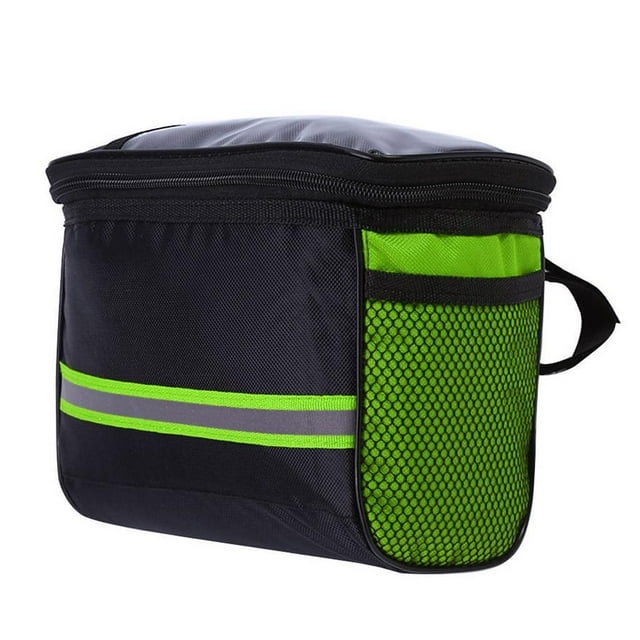 Bolsa para Bicicleta Macarena Manillar Frontal Verde con Tiras Reflectantes y Ventana
