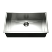 Houzer Contempo 32 in Stainless Steel Undermount Single Bowl Kitchen Sink with Strainer and Grid - CTG-3200