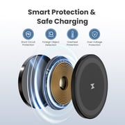 Wireless Charger, 15W Charging Pad Compatible with iPhone 17 16 15 14 13 12 Series, Compatible with AirPods, Slim Portable Design, Black(3 Pack)