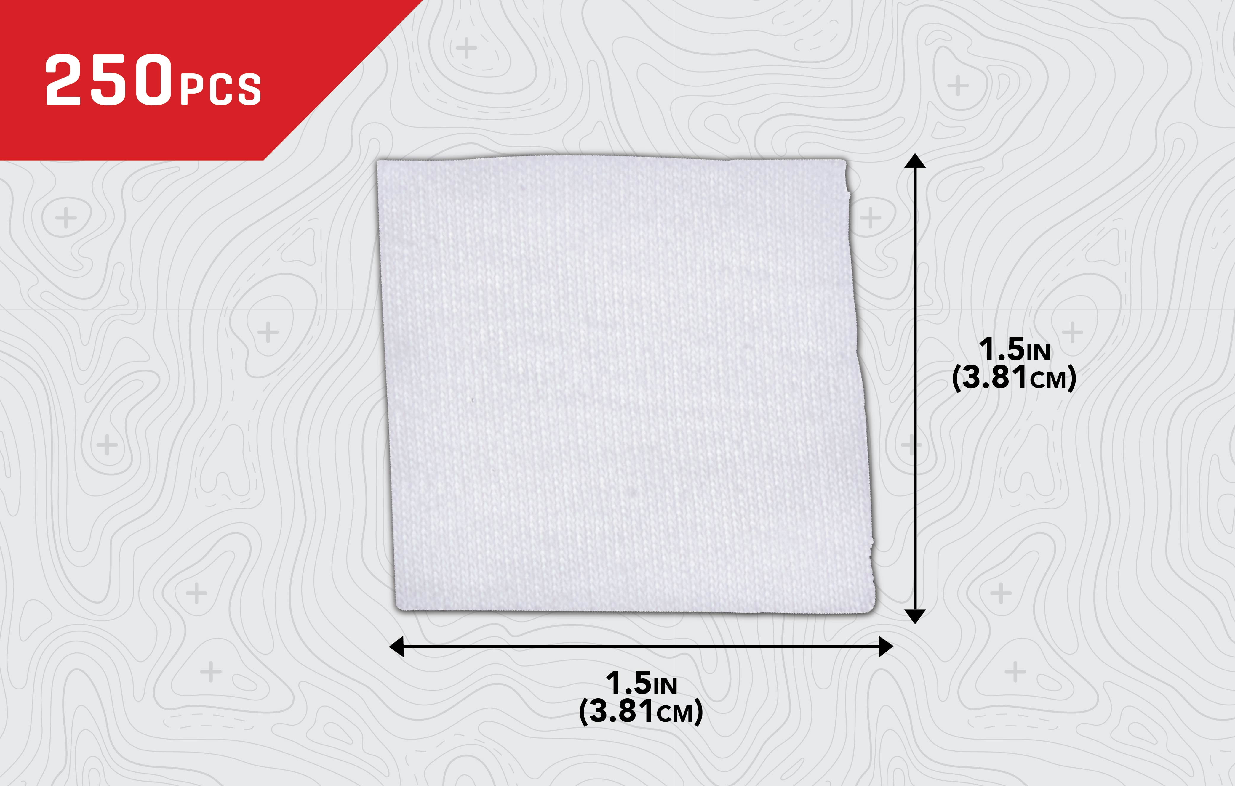 Allen Company 1.5" Square Cotton Firearm Cleaning Patches, 250-Pack, .25 to .35 Cal., White, N/A