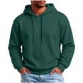 thumbnail image 3 of Essentials Hoodie Zaewscy Men's Fleece Lined Pullover Hoodie, Solid Color Long Sleeve Drawstring Hooded Sweatshirt for Casual Daily Wear Green XXXXXL, 3 of 9