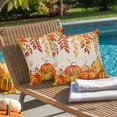 thumbnail image 5 of Outdoor Waterproof Pillow Covers Orange Pumpkin Thanksgiving Autumn Maple Leaf Watercolor Decorative Throw Pillow Protectors,16x16in 2 Pack, 5 of 9
