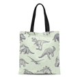 thumbnail image 1 of SIDONKU Canvas Tote Bag Pattern Dinosaurs Drawings Dino Doodle Paleontology Cute Cartoon Reusable Shoulder Grocery Shopping Bags Handbag, 1 of 1