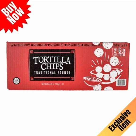 Shearer’s Foods Round Tortilla Chips, Party Size, 48 oz, 2 Pack